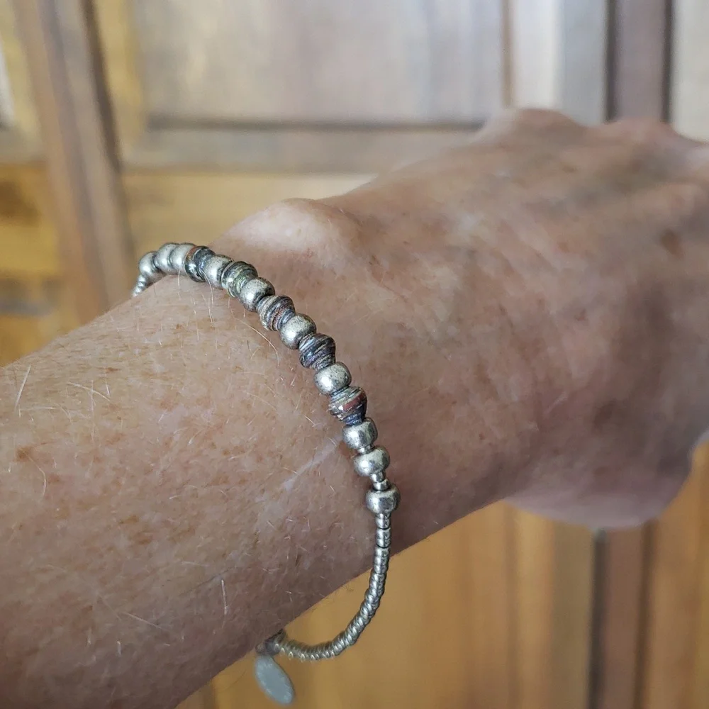 Bead For Life Uganda Silver Paper Beaded Bracelet